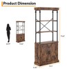 74" Industrial Farmhouse Bookcase with Doors Tall Wood & Metal Bookshelf with Storage Cabinet, Vintage Open Shelf Design - 3 of 4
