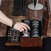 12 Slot Wooden Watch Box with Large Glass Lid, 2-Layer Watch Display Case with Drawer Watch Storage - 3 of 4