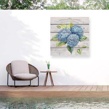 "Blue Hydrangeas" Outdoor Canvas