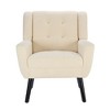 Okak Accent Chairs for Bedroom, Modern Soft Leather Material Ergonomics Accent Chair Living Room Chair, with Black Legs For Indoor Home - 4 of 4