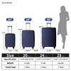 MAYEERTY 3-Piece Luggage Sets, Suitcase with Wheels, Hardside Suitcase with Spinner Wheels and Scratch-Resistant Surface, Navy Blue - 20", 24", 28" - 3 of 4