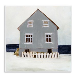 Stupell Industries Winter Beach House Landscape Wall Plaque Art - 1 of 4