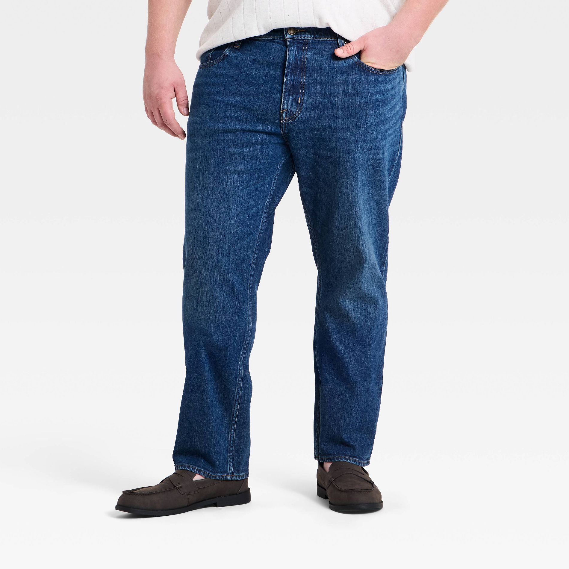 Men's Athletic Fit Straight Leg Jeans - Goodfellow & Co™ Dark Wash
