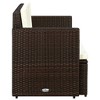 vidaXL Sofa Brown, Cream White PE Rattan, Steel, Foam, Polyester 2-Seater - 3 of 4