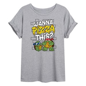 Women's - Teenage Mutant Ninja Turtles Mutant Mayhem - Wanna Pizza This Oversized Graphic T-Shirt - 1 of 4