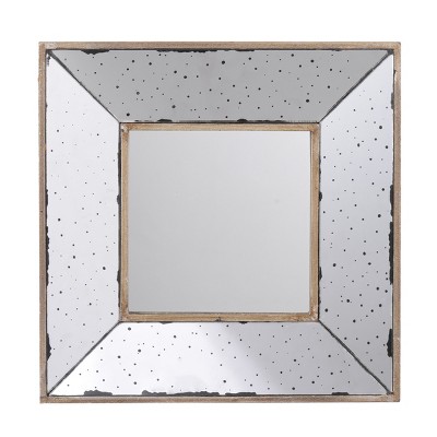 GlasFlength Decorative Wall Mirrors Square Accent Mirror Wall Mirror Polished Mirror Decorative Mirror for Living Room, Silver, 12"*1.5"*12"