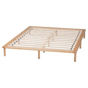 Baxton Studio Queen Size Calhoun Bed Frame Natural Brown - 1 of 4