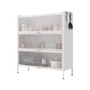 3 Tier Pantry Storage Cabinet, 43" Freestanding Bakers Rack, Metal Kitchen Food Storage Cabinet, Microwave Rack for Kitchen Dining Room - 4 of 4