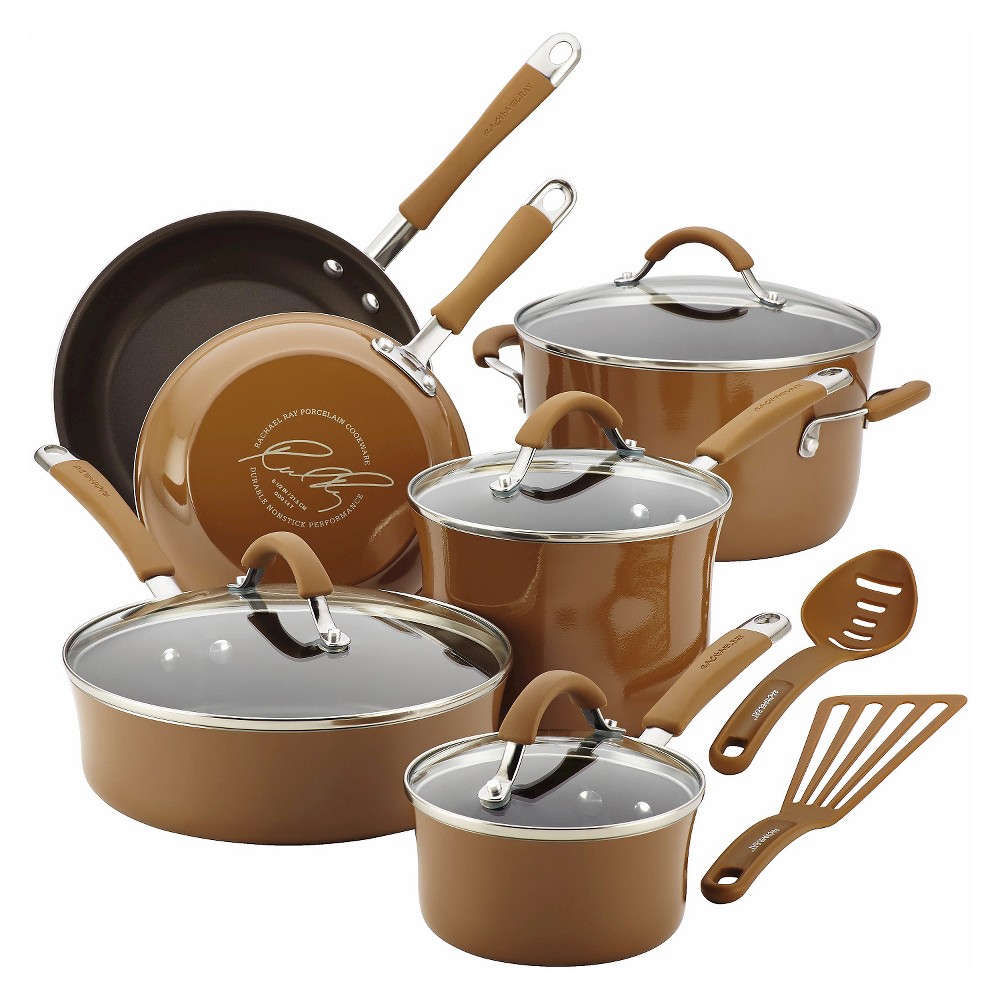 UPC 051153163333 product image for Rachael Ray 12Pc Cookware Set - Mushroom Brown | upcitemdb.com