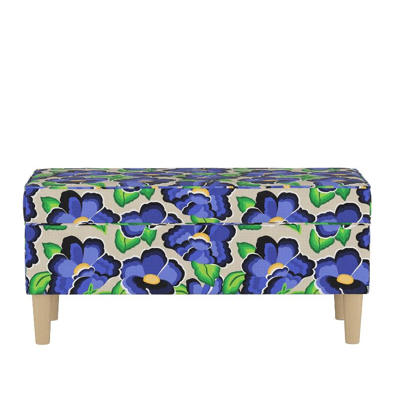 Skyline Furniture Storage bench in Carla Floral Blue, 1 of 8