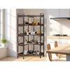 Hyleory Asymmetrical Modern Bookshelf, 5-Tier Freestanding Display Shelf, MDF & Metal Industrial Bookcase for Living Room / Home Office - 2 of 4