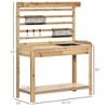 Sapphtopaz Wooden Outdoor Potting Bench Table with Removable Sink, Garden Potting Table for Outdoors with Chalkboard, Drawer, Open Shelf Storage - 2 of 4
