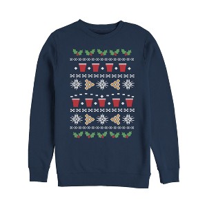 Men's Lost Gods Ugly Christmas Pong Sweatshirt - 1 of 3