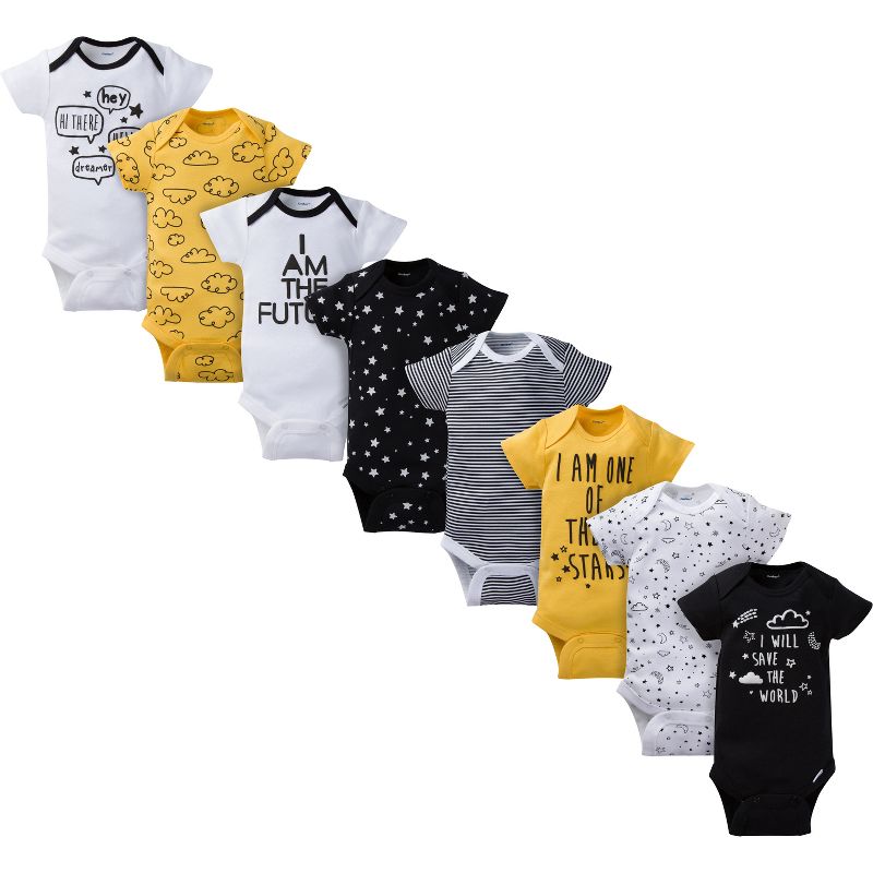 Gerber Baby Boys' Short Sleeve Onesies® Bodysuits, 8-Pack, 1 of 8