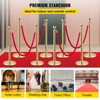 VEVOR Crowd Control Stanchion, Set of 8 Pieces Stanchion Set, Stanchion Set with 5 ft/1.5 m Red Velvet Rope, Gold Crowd Control Barrier, Gold - 3 of 4