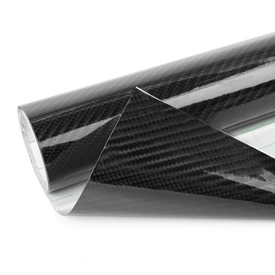 Unique Bargains Carbon Fiber Air Release Stretchable Auto Vinyl Film Sticker 118" x 20" Black 1pcs