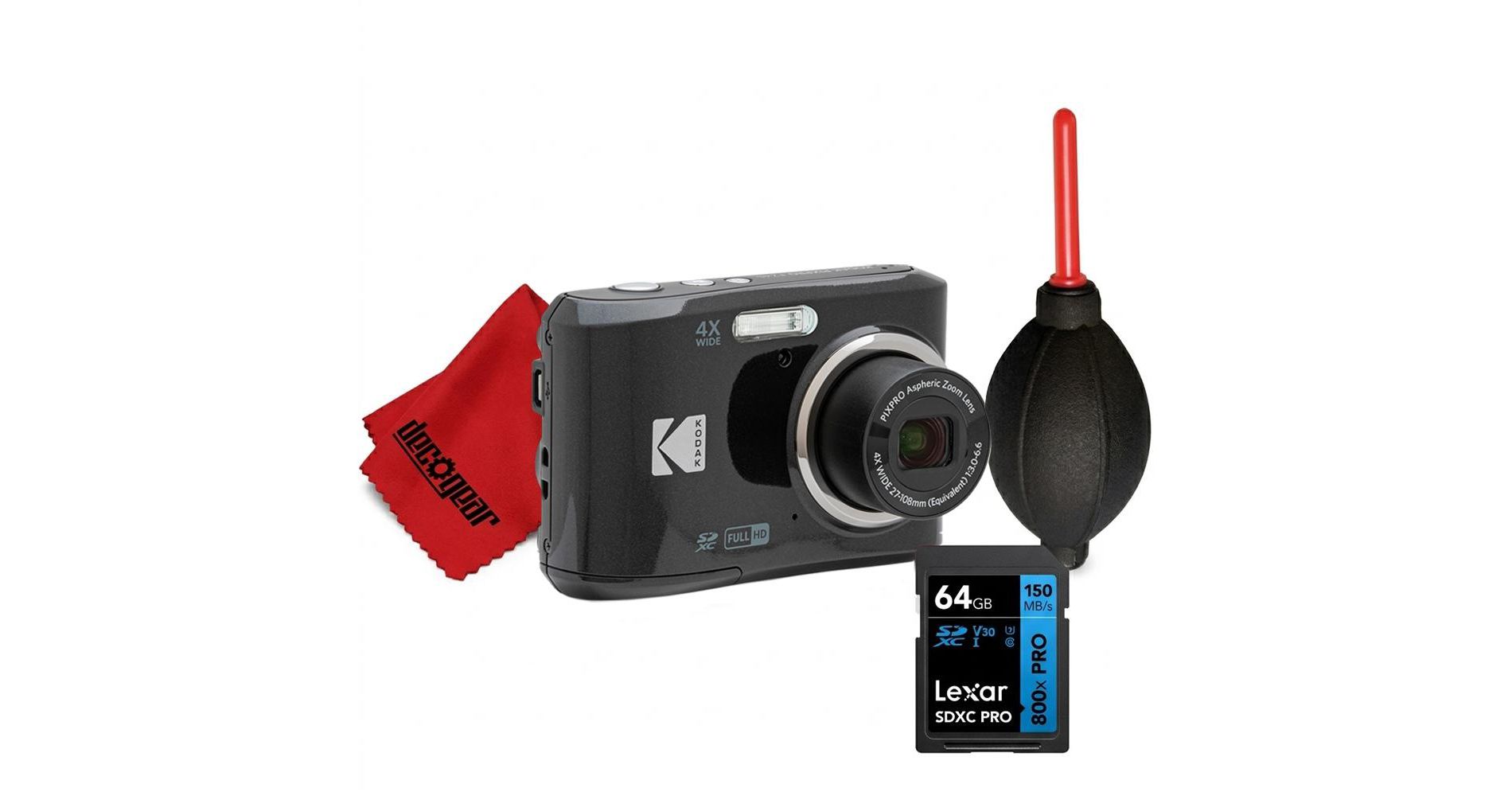 Kodak PIXPRO FZ45 16MP Digital Camera with 64GB Memory Card
