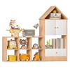 48.82"Versatile Children's Bookshelf with House-Shaped Design, Multi-Functional Storage for Books and Toys, White - 3 of 4