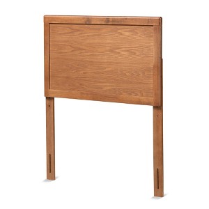 Baxton Studio Twin Raya Wood Headboard Walnut: Dorm Room Essential, Unupholstered, Bed Frame Mounted - 1 of 4
