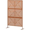 Outsunny Decorative Metal Outdoor Privacy Screen, Freestanding Privacy Fence Screen Outdoor Divider with Stand, 78" H x 48" W - 4 of 4