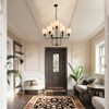 PAKOKULA 9-Light Matte Black Traditional Branch Chandelier with White Fabric Shade - 4 of 4