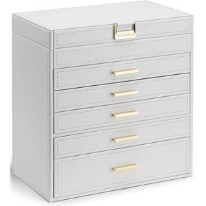 6-Layer Large Jewelry Box Organizer for All Accessories, Beige - 1 of 4