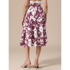 INSPIRE CHIC Women's Boho Floral Summer Elastic Waist Dressy Casual A-line Midi Skirts - 3 of 4