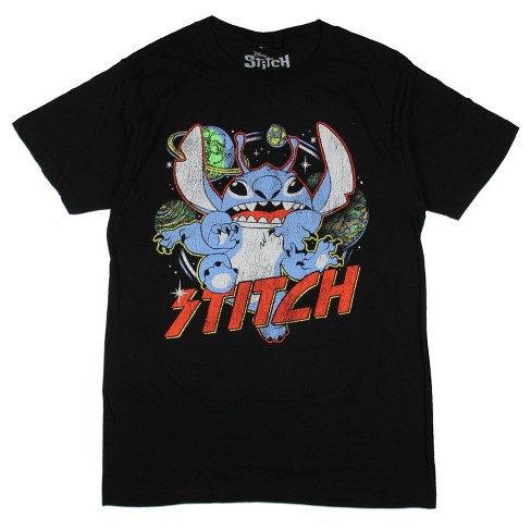 Seven Times Six Disney Lillo and Stitch Men's Stitch Planets Experiment 626 Short Sleeve T-Shirt Black - image 1 of 4