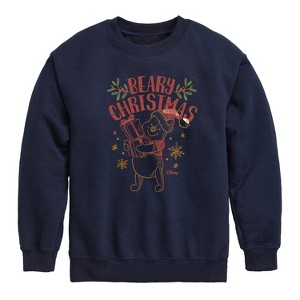 Boys' - Winnie the Pooh - Pooh Wishes A Beary Christmas Graphic Long Sleeve Fleece Sweatshirt - 1 of 4