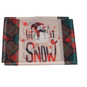 Unique Bargains Christmas Place Mats Flax Multicolor 11.8"x17.7" 2 Pcs - 1 of 4