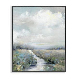 Stupell Industries Tranquil Flower Meadow Path Framed Giclee Art, Black, 24" x 30" - 1 of 4