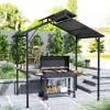 Outsunny 8 x 5ft Hardtop Grill Gazebo, Outdoor BBQ Gazebo with Double Metal Roof, 2 Side Shelves and 10 Hooks for Patio Backyard Lawn Deck - image 3 of 4