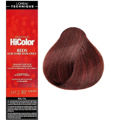L'oreal Tecnique HiColor Reds for Dark Hair Only (#H12 DEEP AUBURN RED) Loreal HighColor Permanent Dye High Color