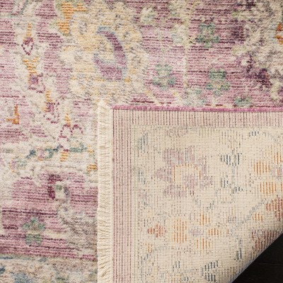 Elegant Rose & Cream 4' Square Hand-Knotted Illusion Area Rug
