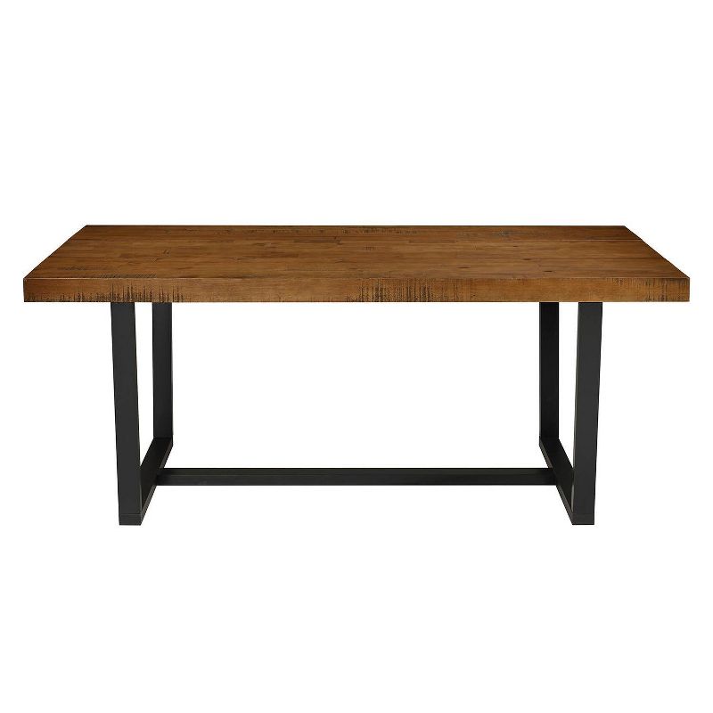 72" Modern Farmhouse Solid Wood Distressed Plank Top Dining Table - Saracina Home, 1 of 9