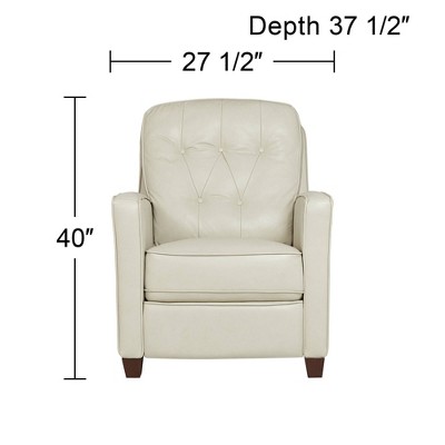 Livorno Pearl Leather Push Recliner Chair in Modern Style