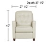 Elm Lane White Pearl Leather Recliner Chair Modern Armchair Comfortable Push Manual Reclining Footrest Tufted Back for Bedroom - 4 of 4