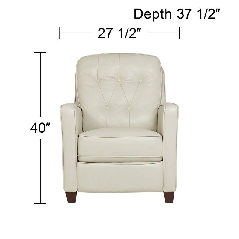 Elm Lane White Pearl Leather Recliner Chair Modern Armchair Comfortable Push Manual Reclining Footrest Tufted Back for Bedroom, 4 of 10