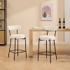 Boucle Dining Chairs, Mid-Century Upholstered Dining Room Chairs, Round Boucle Dining Chairs with Backrest & Adjustable Legs - 3 of 4