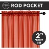 Kate Aurora 2 Piece Halloween Spooky Harvest Themed Pumpkin Spice Colored Rod Pocket Sheer Voile Window Curtain Panels - 3 of 4