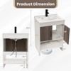 Costway 25" Bathroom Vanity Sink Combo w/Doors Open Shelf Backsplash Faucet Pop Up Drain - 3 of 4