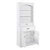Ridstar 78.7 in. H White Bathroom Cabinet with Two Doors, Drawers, Adjustable Shelf & Three Open Shelves - 3 of 4