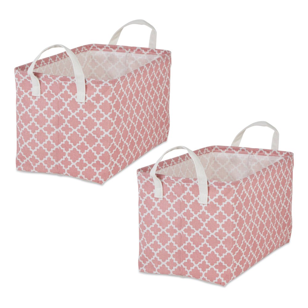 Photos - Laundry Basket / Hamper Design Imports Set of 2 Rectangle L 10.5 x 17.5 x 10 Pe Coated Cotton Poly