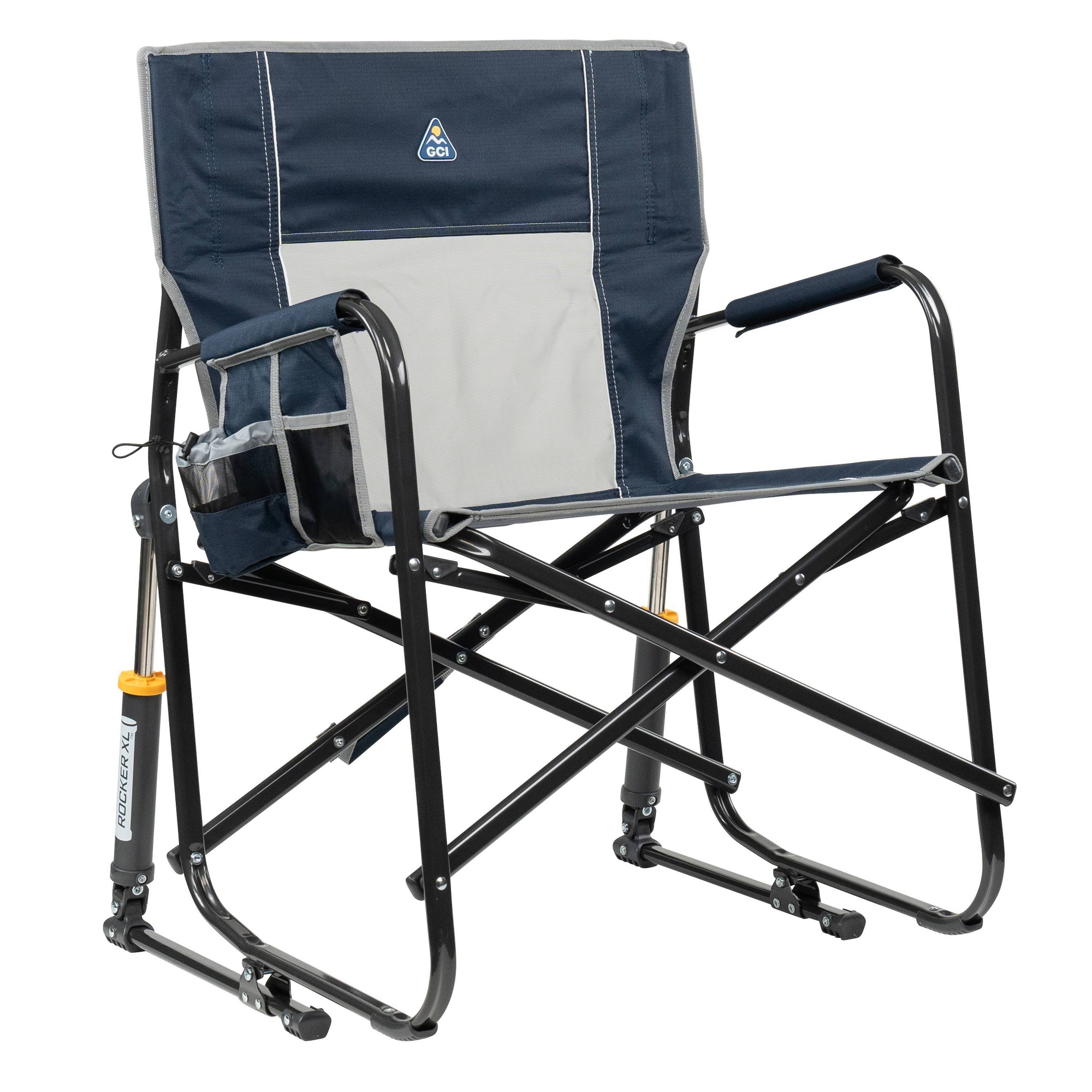 GCI Outdoor Freestyle Rocker XL Oversized Foldable Rocking Outdoor Portable Camping Chair - Indigo