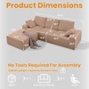 EMPIRE DIGLABS L-Shaped Cloud Sectional Sofa with Deep Seat,No Assembly Required,Modular Couches Sleeper for Living Room,Bedroom,Apartment,BROWN - 2 of 4