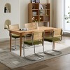 Set of 2 Mid Century Modern Cane Dining Chairs with Velvet Seat and Chrome Cantilever Base,Breuer Rattan Accent Chairs-Baofuwish - 3 of 4