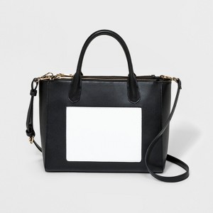 Triple Compartment Satchel Handbag - A New Day Black, Women