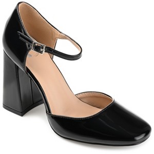 Journee Womens Hesster Mary Jane Mid Block Heel Square Toe Pumps - 1 of 4