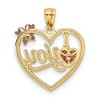 Black Bow Jewelry 14k Yellow & Rose Gold, White Rhodium I Love You Heart Pendant, 17mm - 3 of 4