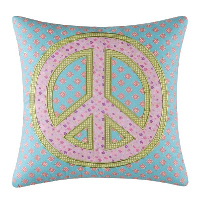 C&F Home 18" x 18" Peace Sign Applique Pillow